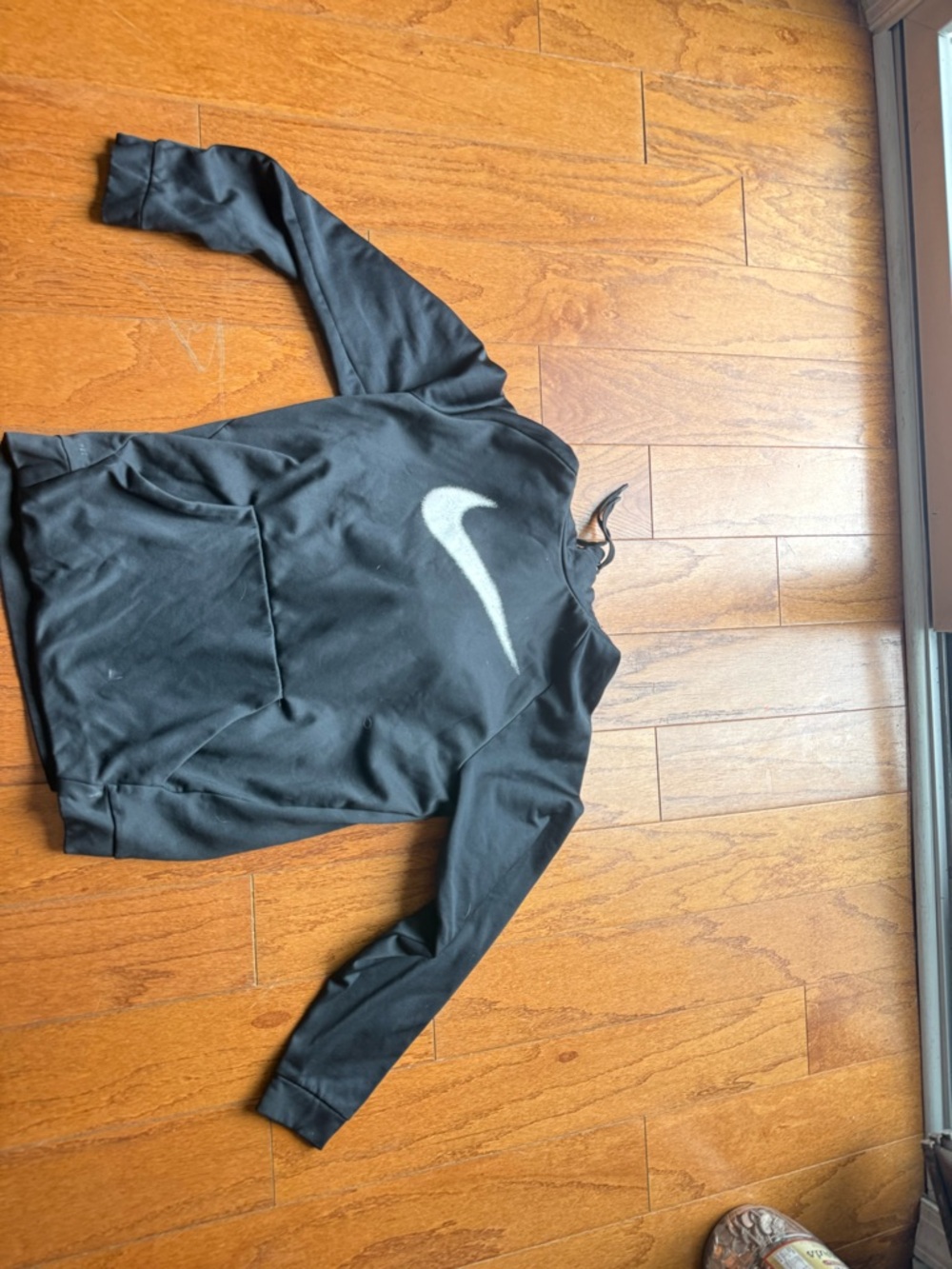 Nike Black Pullover Hoodie with White Swoosh Logo